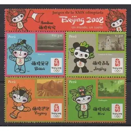 Pérou - 2008 - No 1733/1736 - Jeux Olympiques d'été Jusqu’à Épuisement Des Stocks