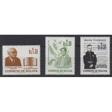 Bolivie - 1998 - No 976/978 - Célébrités Livraison Mondiale