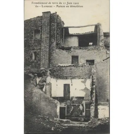 Vente Directe Carte postale 13 - Lambesc - Maison en demolition - Tremblement de 1909