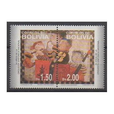 Bolivie - 1996 - No 929/930 - Musique - Peinture Super Prix