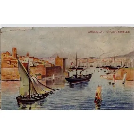 Vente Directe Carte postale 13 - Marseille - Chocolat d' Aiguebelle - Non voyage - Dos divise...