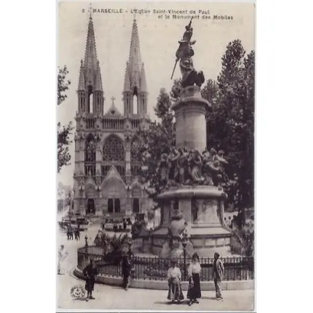 Nouveauté Carte postale 13 - Marseille - L' eglise Saint-Vincent de Paul et le monument des mobiles ...