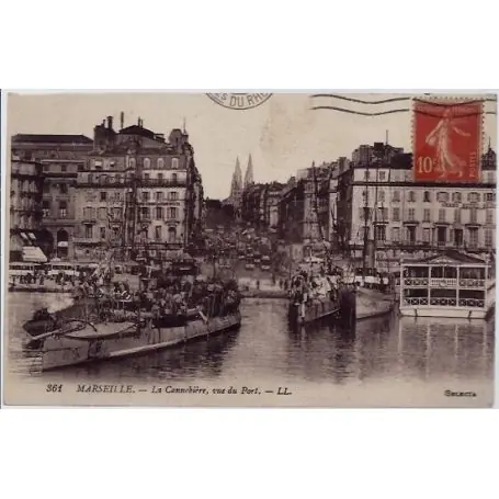 Livraison Mondiale Carte postale 13 - Marseille - La cannebiere vue du port - Voyage - Dos divise...