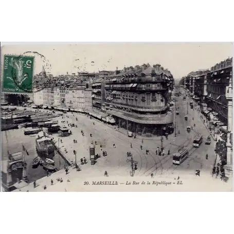 Prix Bas Carte postale 13 - Marseille - La rue de la republique - Voyage - Dos divise...