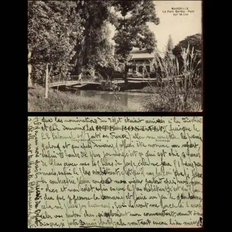Prix Bas Carte postale 13 - Marseille - Le parc Borely - Pont sur le lac