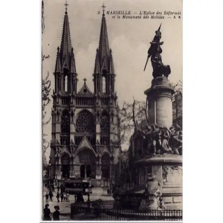Carte postale 13 - Marseille - l'eglise des reformes et le monument des mobiles - Voyage ... Promotion Saisonnière