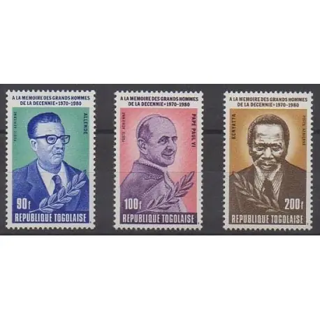 Bon Plan Togo - 1980 - No PA431/PA433 - Célébrités