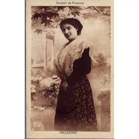 Carte postale 13 - Provence - Souvenir de provence - Arlesienne - Voyage - Dos divise Produit De Marque