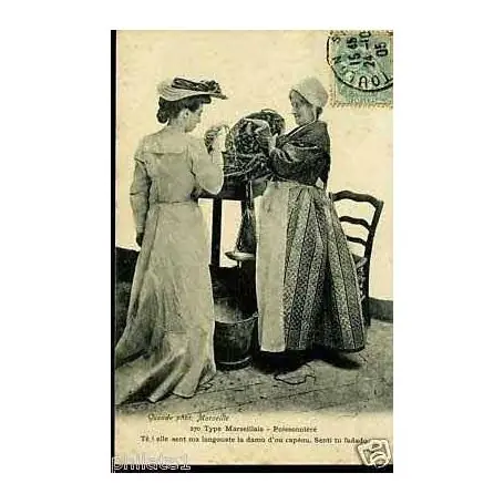 Carte postale 13 - Type Marseillais - La Poissonniere Prix Promo