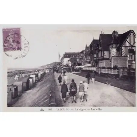 Livraison Express Carte postale 14 - Cabourg - La digue - Les villas - Voyage - Dos divise...