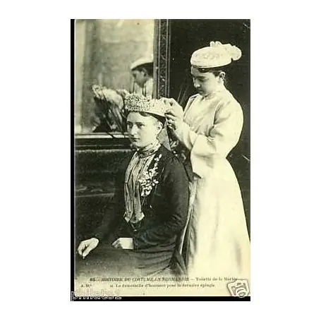 Fait Main Carte postale 14 - Costumes - Toilette de la mariee