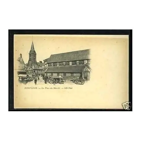 Quantité Limitée Carte postale 14 - Honfleur - La place du marche