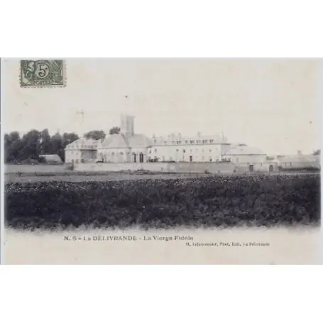 Original Carte postale 14 - La delivrande - La Vierge fidele - Voyage - Dos divise...