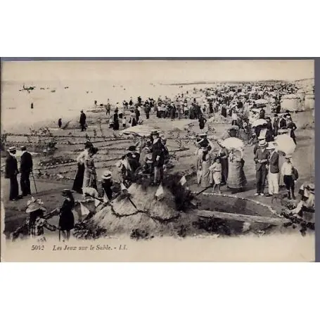 Artisanat Carte postale 14 - Les jeux sur le sable - Non voyage - Dos divise