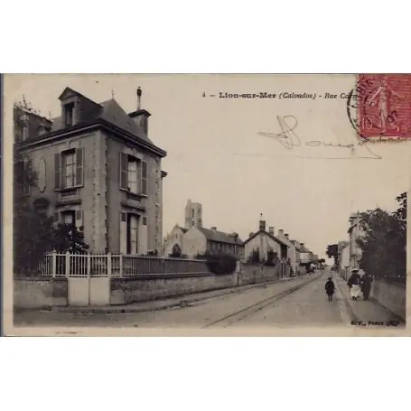 Offre Limitée Carte postale 14 - Lion-sur-Mer - Rue carnot - Voyage - Dos divise...