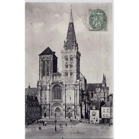 Carte postale 14 - Lisieux - La cathedrale - Voyage - Dos divise... Nouveauté