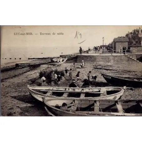 Exclusif Carte postale 14 - Luc-sur-Mer - Travux de sable - Voyage - Dos divise