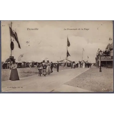 Nouveauté Carte postale 14 - Trouville - La promenade de la plage - Voyage - Dos divise...