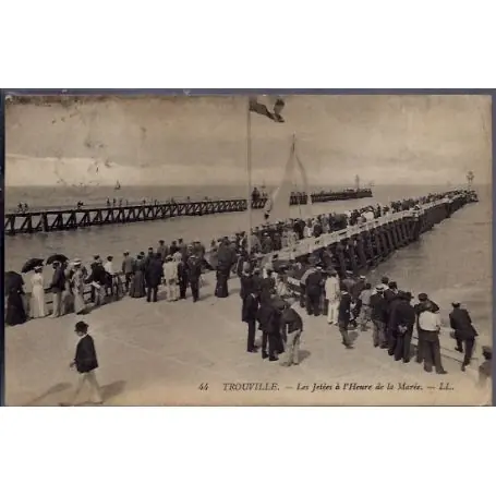 Tendance Carte postale 14 - Trouville - Les jetees a l'heure de la maree - Voyage - Dos divise...