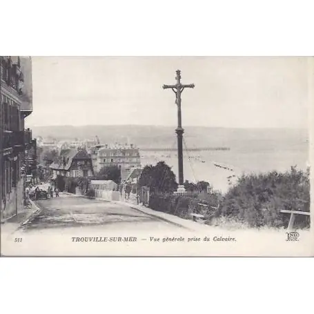 Carte postale 14 - Trouville - Vue generale prise du Calvaire Authentique