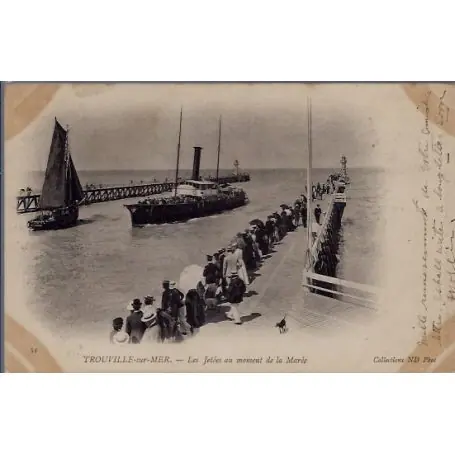 Carte postale 14 - Trouville-sur-Mer - Les jetees au moment de la maree - Voyage - Dos non... Achetez Aujourd’hui