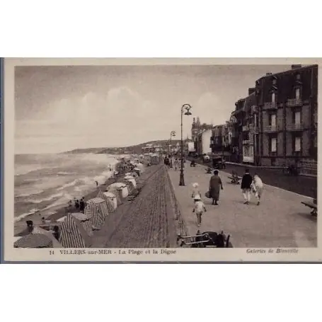 Carte postale 14 - Villers-sur-Mer - La plage et la digue - Non voyage - Dos divise... Vente Flash