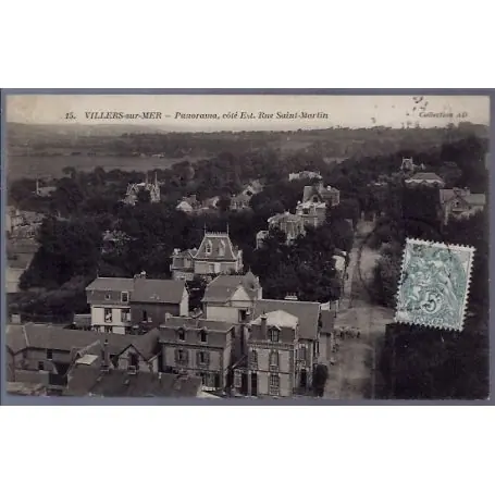 Solde Carte postale 14 - Villers-sur-Mer - Panorama, cote Est - rue Saint-Martin- Voyage - Dos d...