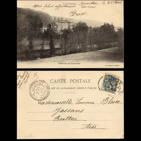 Solde Carte postale 15 - Chateau de Lavoute - 1904