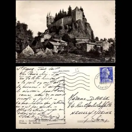 Carte postale 15 - Environs de Saint-Flour - Chateau de Sailhans - CPSM Paiement Sécurisé