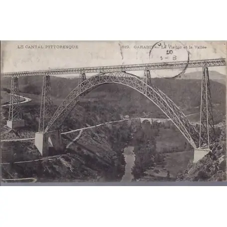 En Vogue Carte postale 15 - Garabit - Le viaduc et la vallee