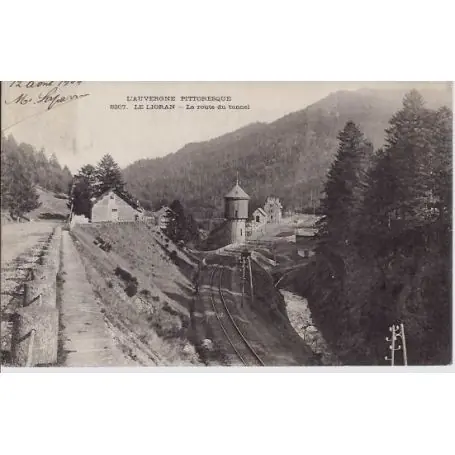 Carte postale 15 - Le Lioran - Route du Tunnel et voie ferree Marque