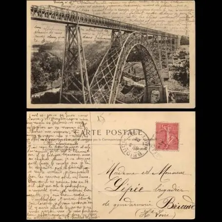 Remise Carte postale 15 - Viaduc de Garabit pres de Saint Flour vers 1900