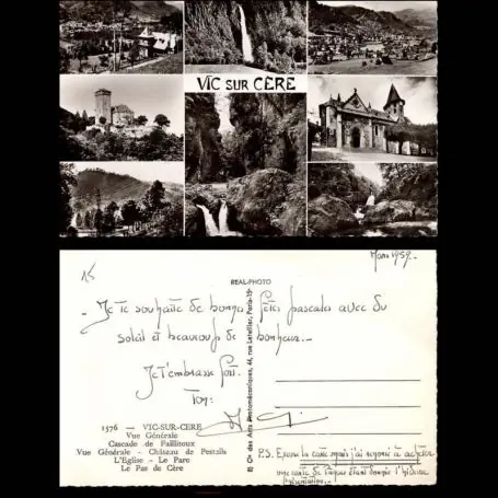 Carte postale 15 - Vic sur Cere - Cascade de Faillitoux - Multivue - CPSM Bon Marché