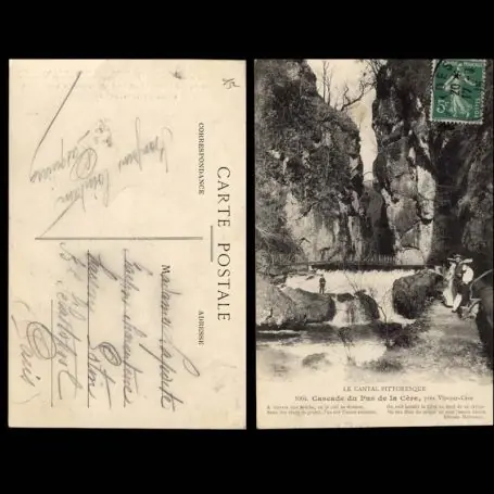 Exclusif Carte postale 15 - Vic sur Cere - Cascade du Pas de la Cere