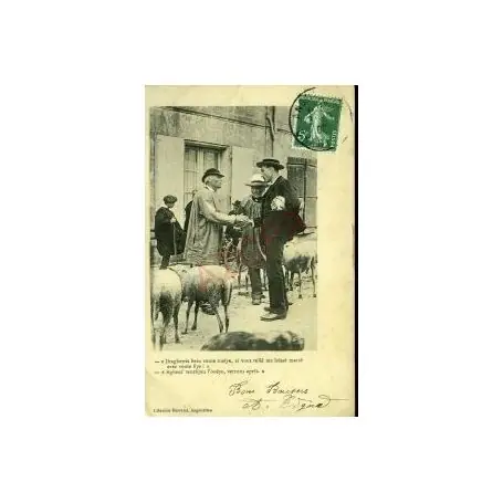 Garantie Incluse Carte postale 16 - ANGOULEME - DEUX PAYSANS AU MARCHE