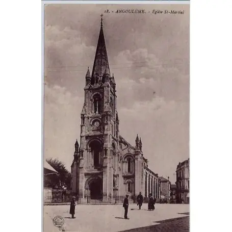 Populaire Carte postale 16 - Angouleme - Eglise St Martiai- Non voyage - Dos divise...