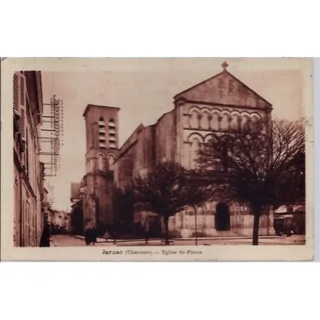 Carte postale 16 - Jarnac - Eglise St-Pierre - Voyage - Dos divise... Artisanat