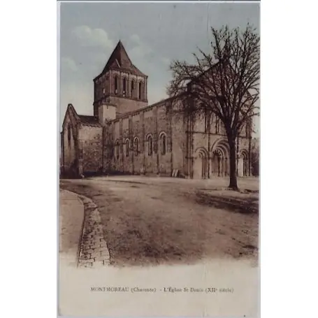 Carte postale 16 - Montmoreau - L' eglise St-Denis - Voyage - Dos divise... Paiement Sécurisé