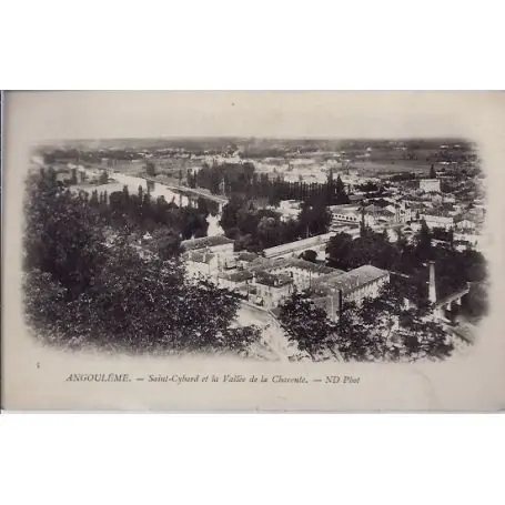 Carte postale 16 -Angouleme - Saint-Cybard et la vallee de la charente - Non voyage - Dos ... Top Qualité