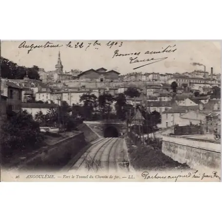 Acheter Direct Carte postale 16 -Angouleme - Vers le tunnel du chemin de fer - Voyage - Dos non divise...