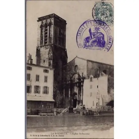 Carte postale 17 - La rochelle - L' eglise St-Sauveur - Voyage - Dos non divise... Authentique