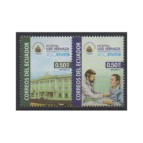 Certifié Équateur - 2014 - No 2580/2581 - Santé ou Croix-Rouge
