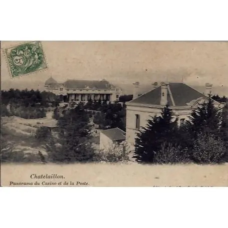 Offre Spéciale Carte postale 17 - Chatelaillon - Panorama du casino et de la poste - Voyage - Dos divise...