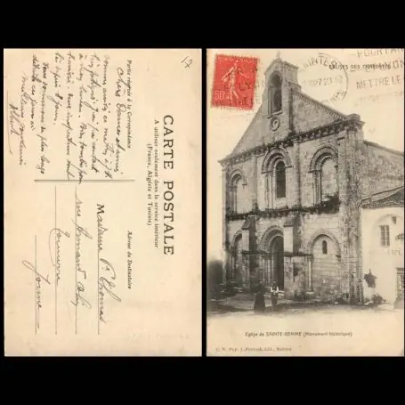 Paiement Sécurisé Carte postale 17 - eglise de Saint-Gemme - Cafe