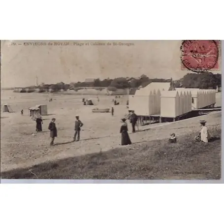 Jusqu’à Épuisement Des Stocks Carte postale 17 - Environs de Royan - plage et cabines de St-Georges - Voyage - Dos divis...