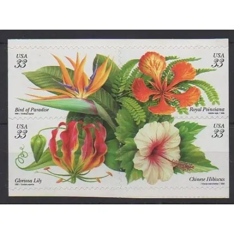 Livraison Mondiale États-Unis - 1999 - No 2884/2887 - Fleurs
