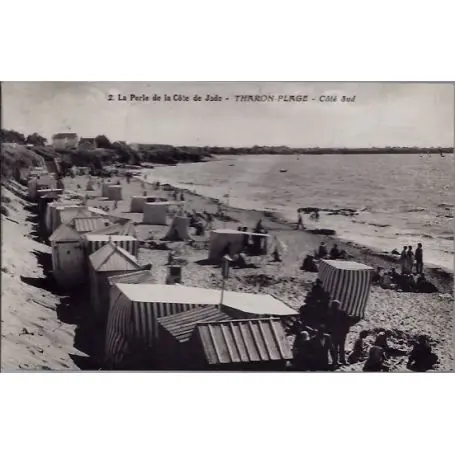 Carte postale 17 - La perle de la cote de Jade - Tharon plage - cote Sud - Voyage - Dos di... Fait Main