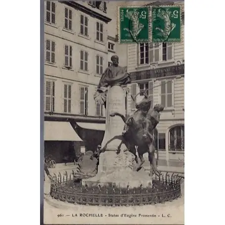 Carte postale 17 - La rochelle- Statue d' Eugene Fromentin - Voyage - Dos divise... Nouvel Arrivage