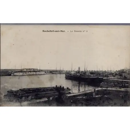 Artisanat Carte postale 17 - Rochefort-sur-Mer - Le bassin N° 3 - Vue generale - Voyage - Dos divise...