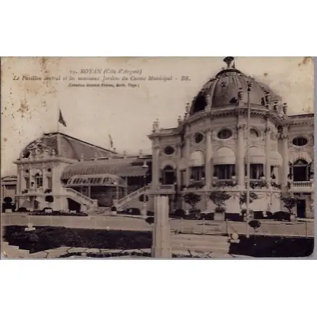 Carte postale 17 - Royan - le pavillon central et les nouveaux jardins du casino Municipal... Produit De Marque